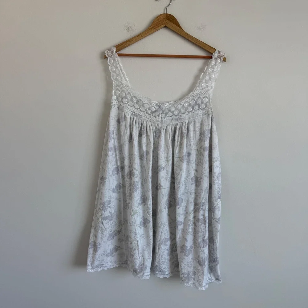 Eileen West Lace Floral Cotton Nightgown